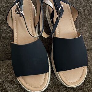 Soda Black Espadrille Sandals